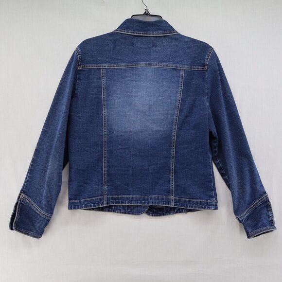 Vintage AMI Denim Jacket Women Size Medium Blue Trucker Cowgirl Western - Picture 3 of 9